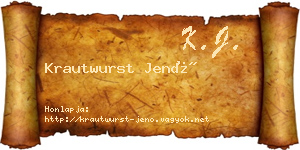 Krautwurst Jenő névjegykártya